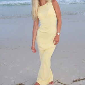 Yellow Sleeveless Maxi Dress